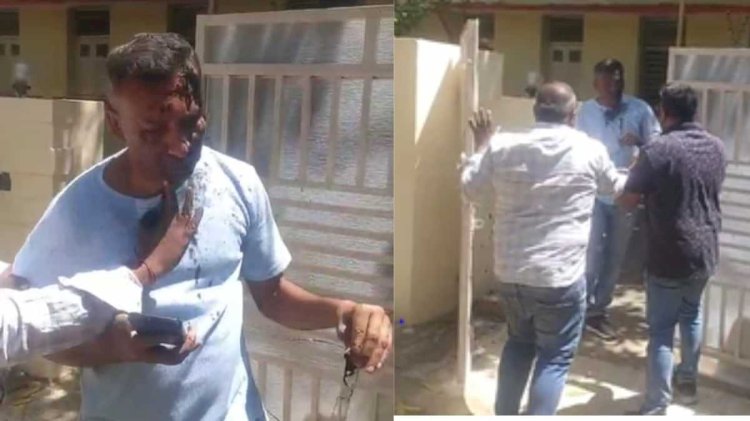 नगर पालिका सीएमओ का मुंह किया काला ,झंडा हटाने पर भाजपा-हिंदू संगठन के लोगों का चक्काजाम, बोले- हिंदू विरोधियों के साथ यही होगा