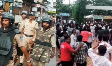गणेश सवारी में लव जिहाद की झांकी पर फेंके पत्थर:उज्जैन के महिदपुर में तनाव; पुलिस ने हल्का बल प्रयोग कर भीड़ को खदेड़ा