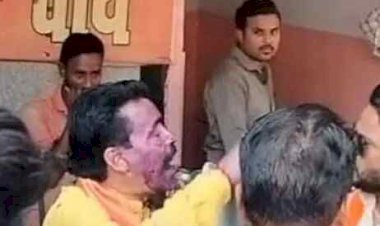 भोपाल हिंदू उत्सव समिति अध्यक्ष के मुंह पर पोती स्याही: इंटरव्यू में जातिसूचक शब्दों के इस्तेमाल का आरोप, वीडियो जारी कर तिवारी ने मांगी थी माफी